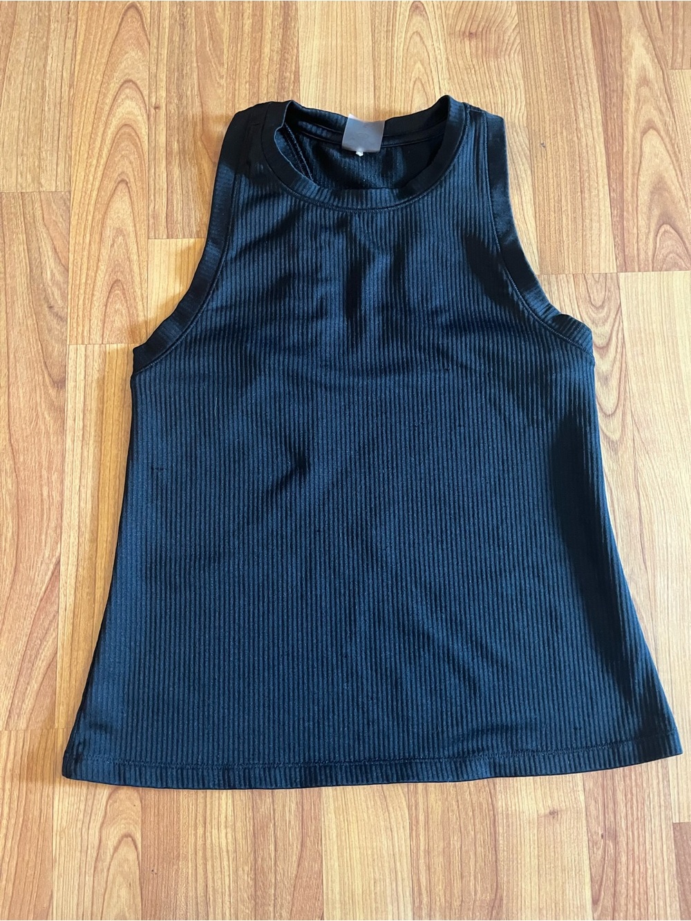 Calia Black Ribbed Racerback Tank Top